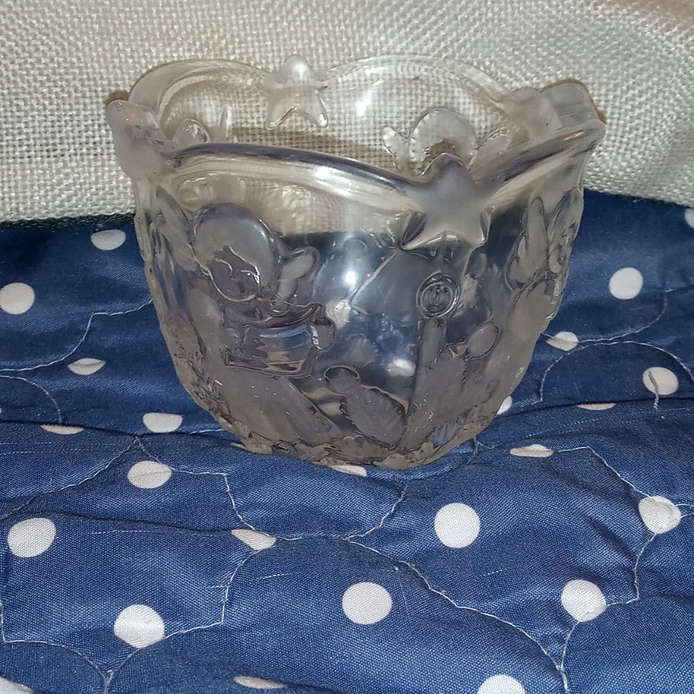 Vintage Mikasa Frosted Votive/Candle Holder Etched Crystal Glass Musical Angels